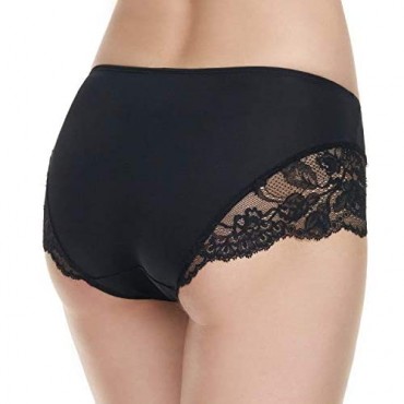 Aimer Women's Lace Underwear Low rise Hipsters Panties Pink/Black（S/M/L/XL）