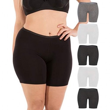 B2BODY Women's Regular & Plus Size Stretch Cotton Long Leg 6.5 Boyshort Briefs