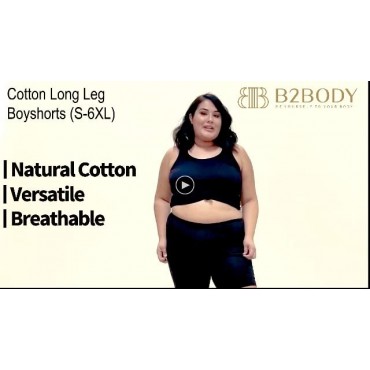 B2BODY Women's Regular & Plus Size Stretch Cotton Long Leg 6.5 Boyshort Briefs