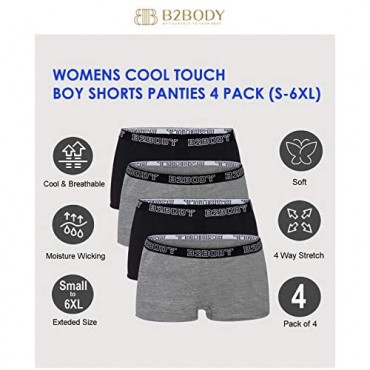 Breathable Cool Touch Underwear Women - Boyshort Panties for Women Small to Plus Size