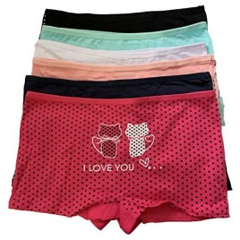 Fashion 6 pcs Women Cat Back Print Stretch Boyshorts Underwear Panties MLXL (XL)