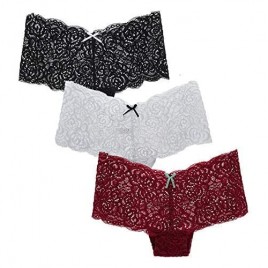 Ixuejie 3pack S-4XL Plus Size Women Boxers Lace Sexy Underwear