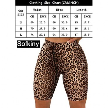 Sofkiny Women's Sexy Leopard Prints Biker Shorts High Waist Briefs Panties Hipster Boyshort