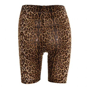 Sofkiny Women's Sexy Leopard Prints Biker Shorts High Waist Briefs Panties Hipster Boyshort