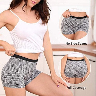 Womens Seamless Underwear Boyshort Ladies Panties Spandex Panty Workout Boxer Briefs 5-Pack