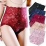 5 Pack Women Sexy Lace Underwear Briefs Plus Size Lace Panties High Waist Hipster Panties
