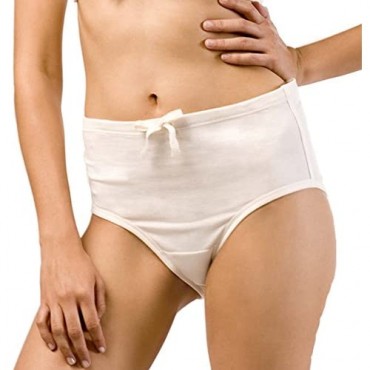Cottonique Women's Latex-Free Drawstring Brief Made from 100% Organic Cotton (2/Pack)