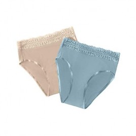 Davy Piper The Patsy High Waist Panties for Women 2-Pack Women’s Underwear (Beige/Seaglass)