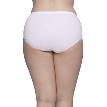 Fruit of the Loom Plus Size Fit for Me Women's White Cotton Briefs 6 Pack