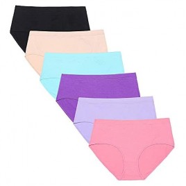 Fulyou Women Cotton Panties Mid Rise Underwear Briefs Ladies Stretch Breathable Comfortable Underpants