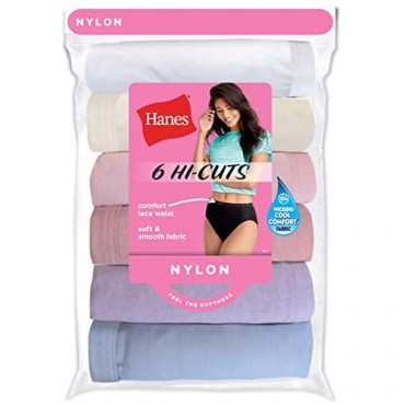 Hanes Women's Nylon Brief & High Cut Panties Multi-Packs