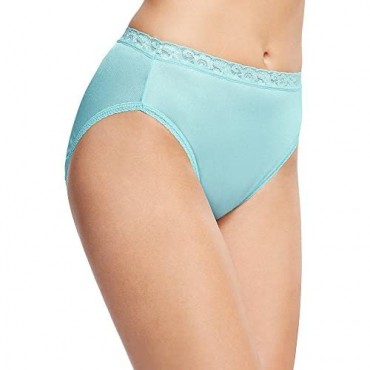 Hanes Women's Nylon Hi-Cut Panties 6-Pack Assorted