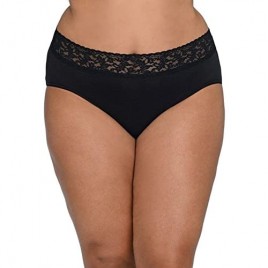 hanky panky Women's Plus Size Organic Cotton Signature Lace French Brief