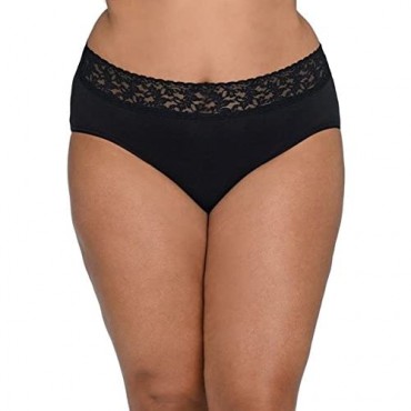 hanky panky Women's Plus Size Organic Cotton Signature Lace French Brief
