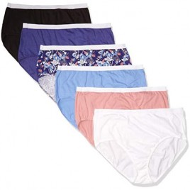 JUST MY SIZE Women's Plus Size Cool Comfort Cotton Brief 6-Pack