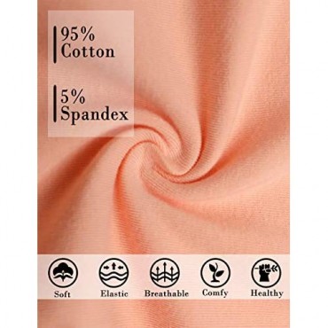 POKARLA Women's Cotton Underwear Briefs High Waist Full Coverage Soft Breathable Ladies Panties 5-Pack