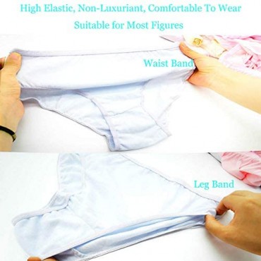 Starly Women's Disposable 100% Pure Cotton Underwear Travel Panties High Cut Briefs White/Macarons (10pcs/pk))