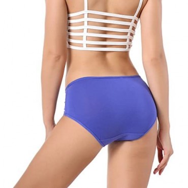 TEERFU 5Pack Womens Bamboo Brief Soft Underwear Breathable Panties 5Colors Multipack