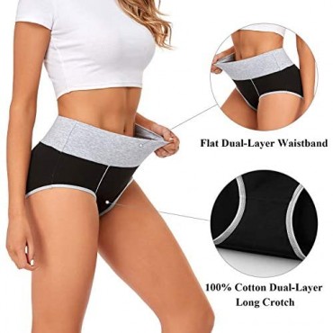 UMMISS Underwear for Women Cotton Briefs High Waist Full Coverage Soft Breathable Ladies Panties