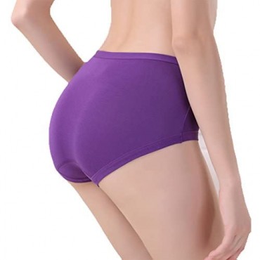 Warm Sun Women's Bamboo Viscose Fiber Multi Pack Plus Size Stretchy Soft Breathable High Middle Waist Panties Size S-3XL
