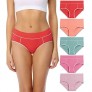 wirarpa Women's Cotton Underwear Mid-high Waisted Briefs Ladies Breathable Panties 5-Pack