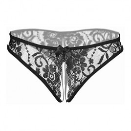 Women Sexy Floral Lace Briefs with Cute Bow Center