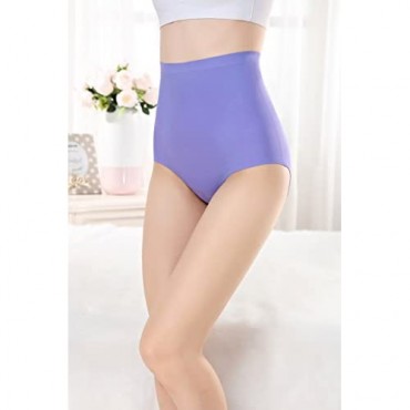 Women's 4 Pack Comfort Revolution Seamless Silky Brief Cotton Crotch Invisible Panties High Waist Quick Dry Underwear