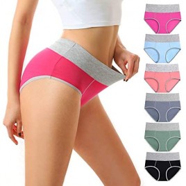 Women's Cotton Underwear High Waist Soft Breathable Ladies Panties Stretch Briefs