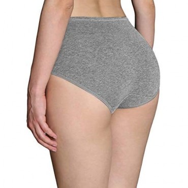 Womens Underwear Cotton Mid Waist No Muffin Top Full Coverage Brief Ladies Panties Lingerie Undergarments for Women Multipack