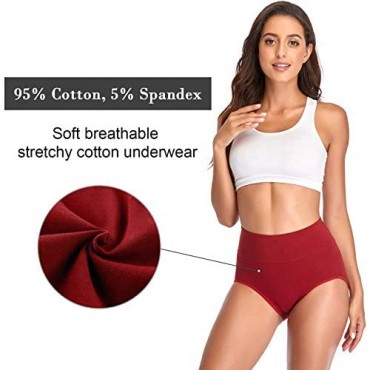 Women's Underwear High Waist Cotton Breathable Full Coverage Panties Brief Multipack Regular and Plus Size