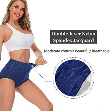 YaShaer Underwear Women High Waist Full Coverage Ladies Briefs Cotton Tummy Control Panties C-Section Recovery (5 Pack)