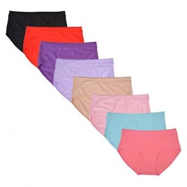 Bolivelan 8 Pack Women's Mid-Rise Stretchy Hipsters Panties