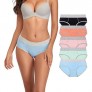 Cotton Underwear for Women Mid Rise Full Briefs Stretchy Ladies Hipster Panties 5Pack