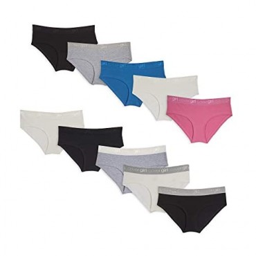 COVER GIRL Women's 10 Pack Jaquard Elastic Waist Hipster Underwear Panties Multicolor