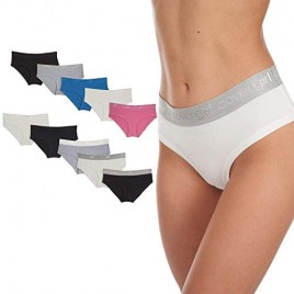 COVER GIRL Women's 10 Pack Jaquard Elastic Waist Hipster Underwear Panties Multicolor