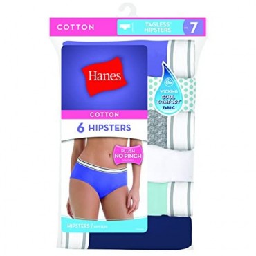 Hanes Women's Cotton Sporty Hipster Panties with Cool Comfort Multi-Packs