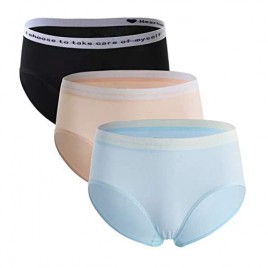 HEARTISER 3-Pack Women's Invisible Seamless UniSize Panties (regular size) Crotch with Tea tree Scent Breathable Stretch Briefs for women Ladies Soft Thin Light Underwear Regular Rise Hipster Ladies Thong Panties 3-Pack with POSITIVE AFFIRMATION