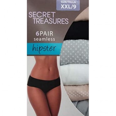 Secret Treasures Women's Seamless Hipster Panties 6-Pack