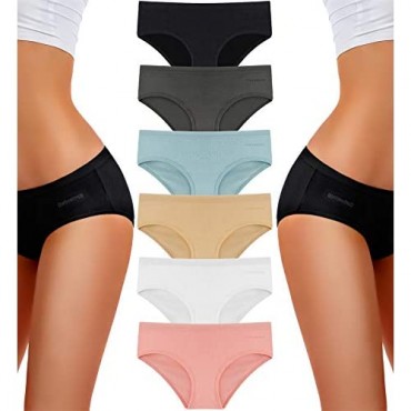 TERMEZY Underwear for Women Cotton Hipster Panties Pack of 6