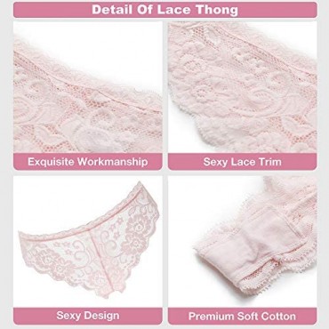 Thongs for Women Women's Lace Thongs T Back Low Waist Panties Sexy Panties for Women