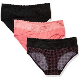 Warner's Women's No Pinching No Problems 3 Pack Micro Hipster with Lace Panties