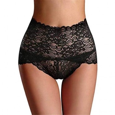 Women High Waist Lace Panties Plus Size Hipster Seamless Underwear 1 Pack/3 Pack/4 Pack
