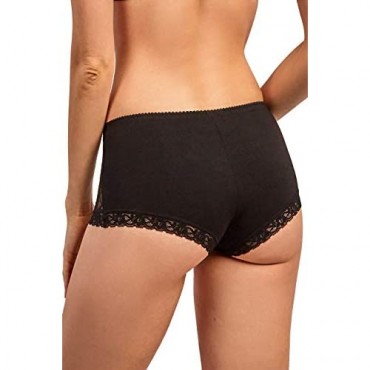 Women's Premium Cotton Lace Tummy Control Full Coverage Hipster Panty Underwear (Pack of 6 or 2)