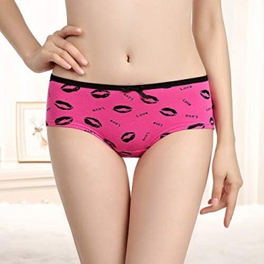Women’s Underwear Love Kiss Cotton Panties Hipster Panties Pack of 6