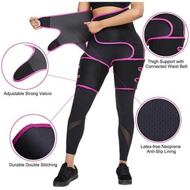 JOYMODE Thigh Support Waist Trimmer Belt for Women Weight Loss Tummy Control Compression Sleeve Thigh Brace Band