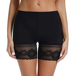 Joyshaper Slip Shorts for Under Dresses Women Elastic Anti Chafing Underwear Lace Slip Yoga Biker Shorts Boxer Briefs