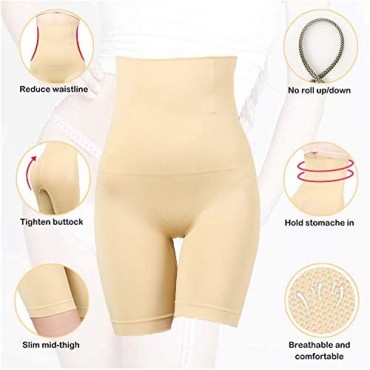 RRLOM Women Body Shapewear Tummy Control Shaper High Waist Thigh Slimmer Small to Plus-Size (Nude L)