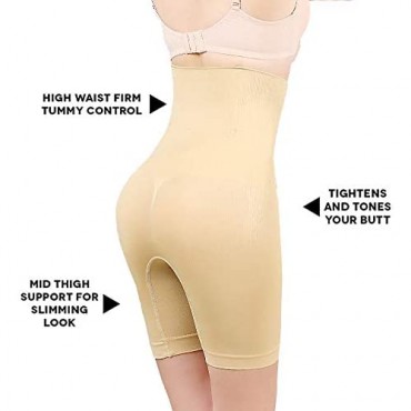 RRLOM Women Body Shapewear Tummy Control Shaper High Waist Thigh Slimmer Small to Plus-Size (Nude XL)