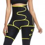 Thigh Supports - Neoprene Waist Trainer Belt - Workout Thigh Trimmer Shaper - Thigh Brace & Exercise Wraps - Sauna Suit Hot Sweat Thigh Slimmer Compression Sleeve (Black Yellow  Medium)