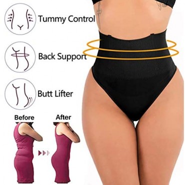 2 Pack Waist Cincher Girdle Thong Shapewear Tummy Control Panties Slimmer Body Shaper Butt Lifter Waist Trainer Panty